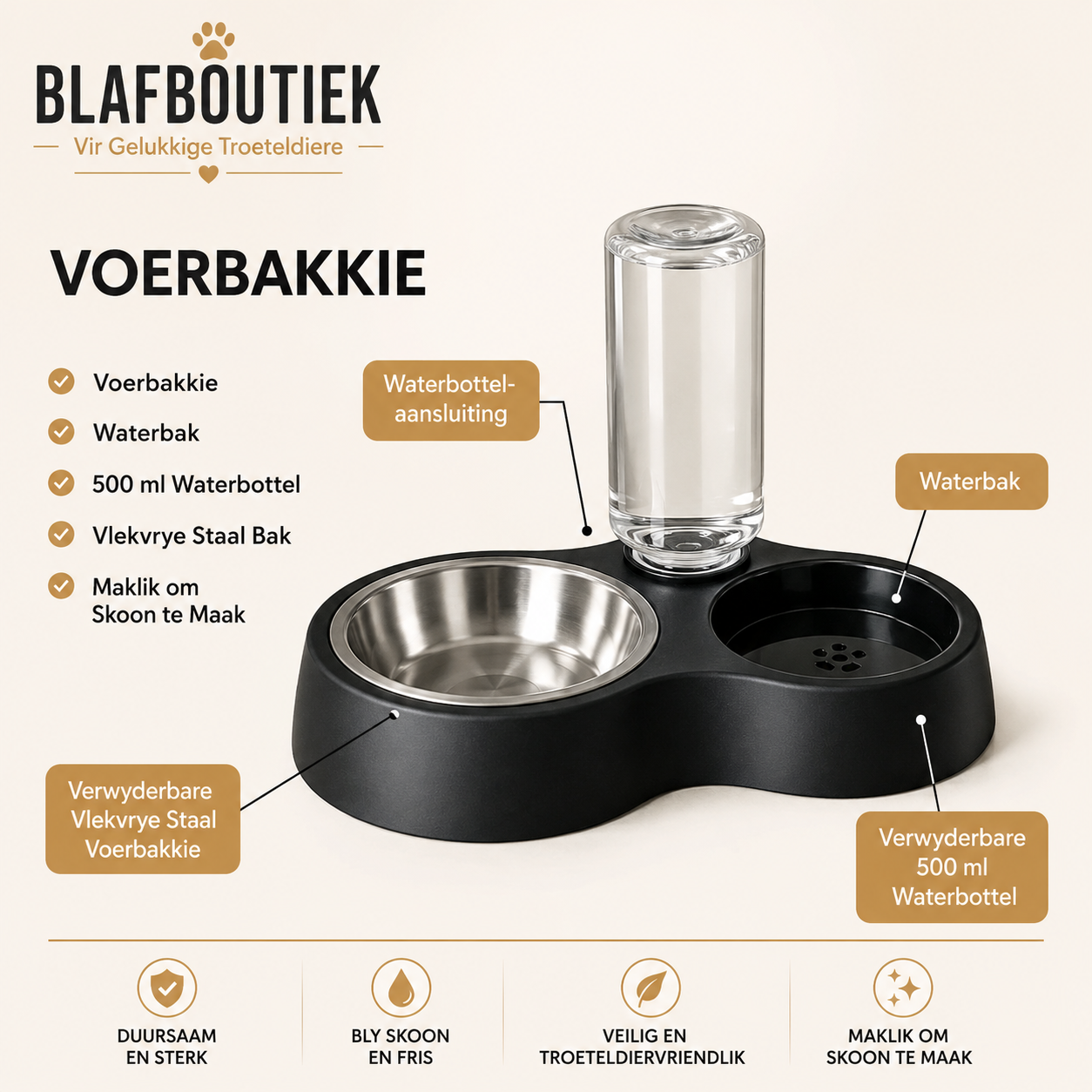 Vlekvrye automatiese honnekattebak